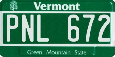 VT license plate PNL672