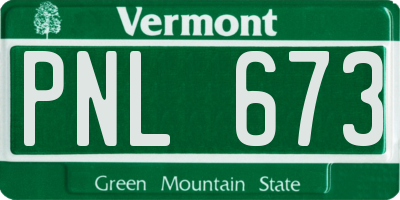 VT license plate PNL673