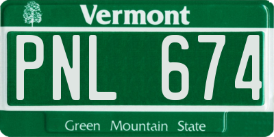 VT license plate PNL674