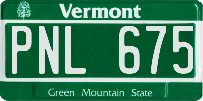 VT license plate PNL675