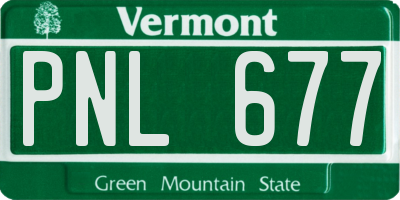 VT license plate PNL677