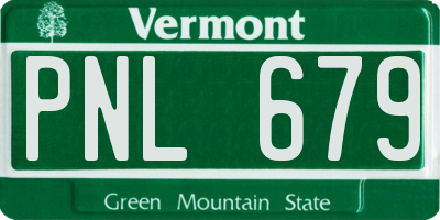 VT license plate PNL679