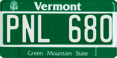 VT license plate PNL680