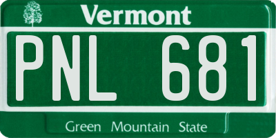 VT license plate PNL681