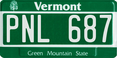 VT license plate PNL687