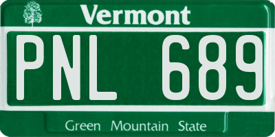 VT license plate PNL689