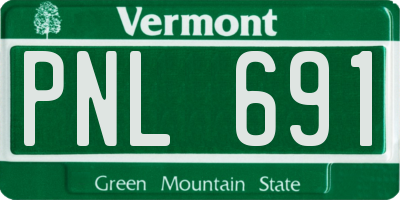 VT license plate PNL691