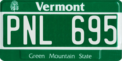 VT license plate PNL695