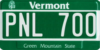 VT license plate PNL700