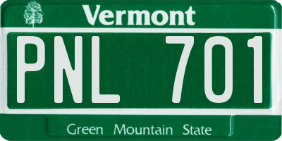 VT license plate PNL701