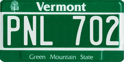 VT license plate PNL702