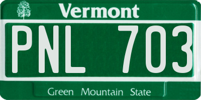 VT license plate PNL703