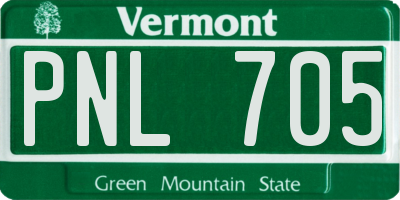 VT license plate PNL705