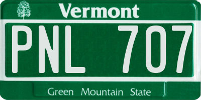VT license plate PNL707