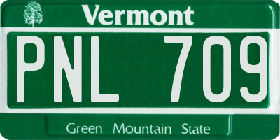 VT license plate PNL709