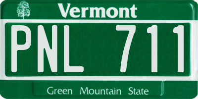 VT license plate PNL711