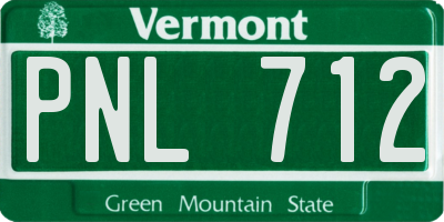 VT license plate PNL712
