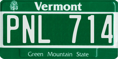 VT license plate PNL714