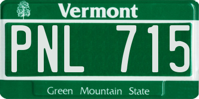 VT license plate PNL715
