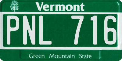 VT license plate PNL716