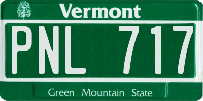 VT license plate PNL717