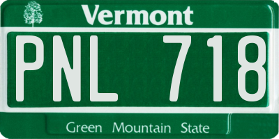 VT license plate PNL718