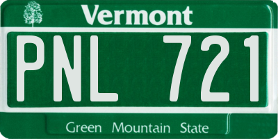 VT license plate PNL721