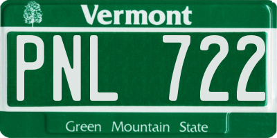 VT license plate PNL722