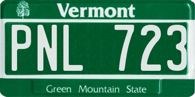 VT license plate PNL723