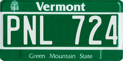 VT license plate PNL724