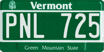 VT license plate PNL725