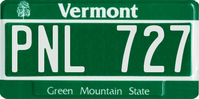 VT license plate PNL727