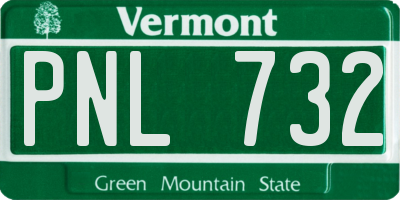 VT license plate PNL732
