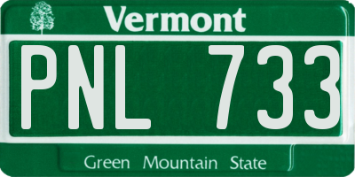 VT license plate PNL733