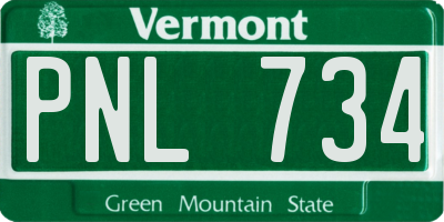 VT license plate PNL734