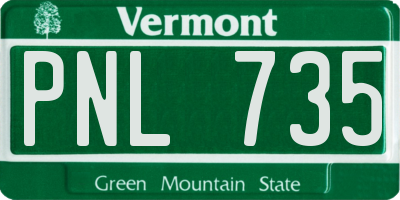 VT license plate PNL735