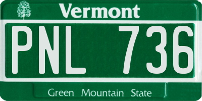 VT license plate PNL736
