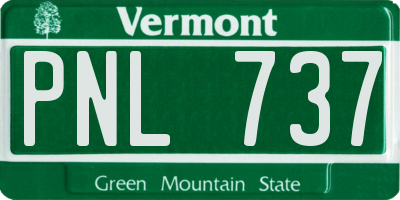 VT license plate PNL737