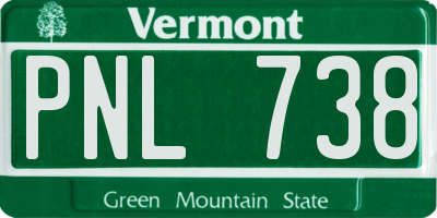 VT license plate PNL738