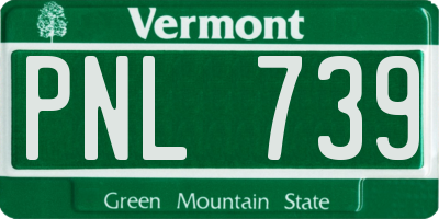 VT license plate PNL739