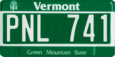 VT license plate PNL741
