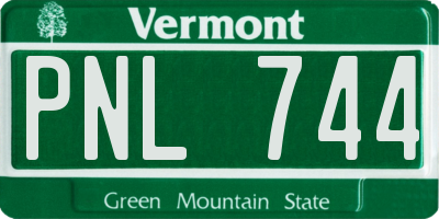 VT license plate PNL744