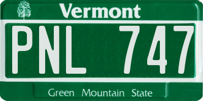 VT license plate PNL747