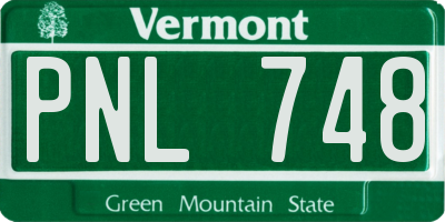 VT license plate PNL748