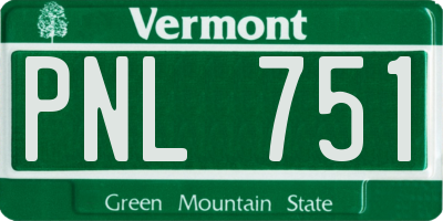 VT license plate PNL751