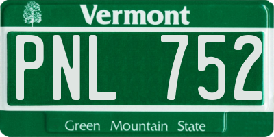 VT license plate PNL752