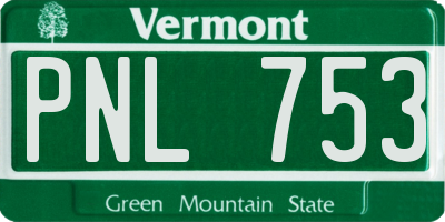 VT license plate PNL753