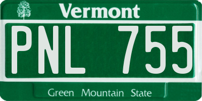 VT license plate PNL755