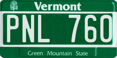 VT license plate PNL760