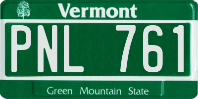 VT license plate PNL761